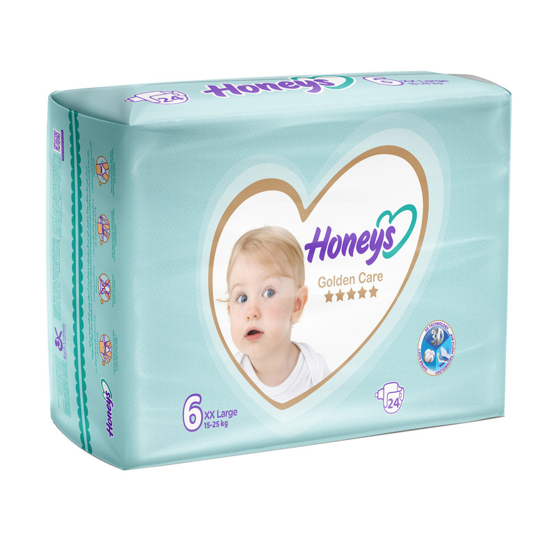 پوشک هانیز سایز 6بسته 24عددی