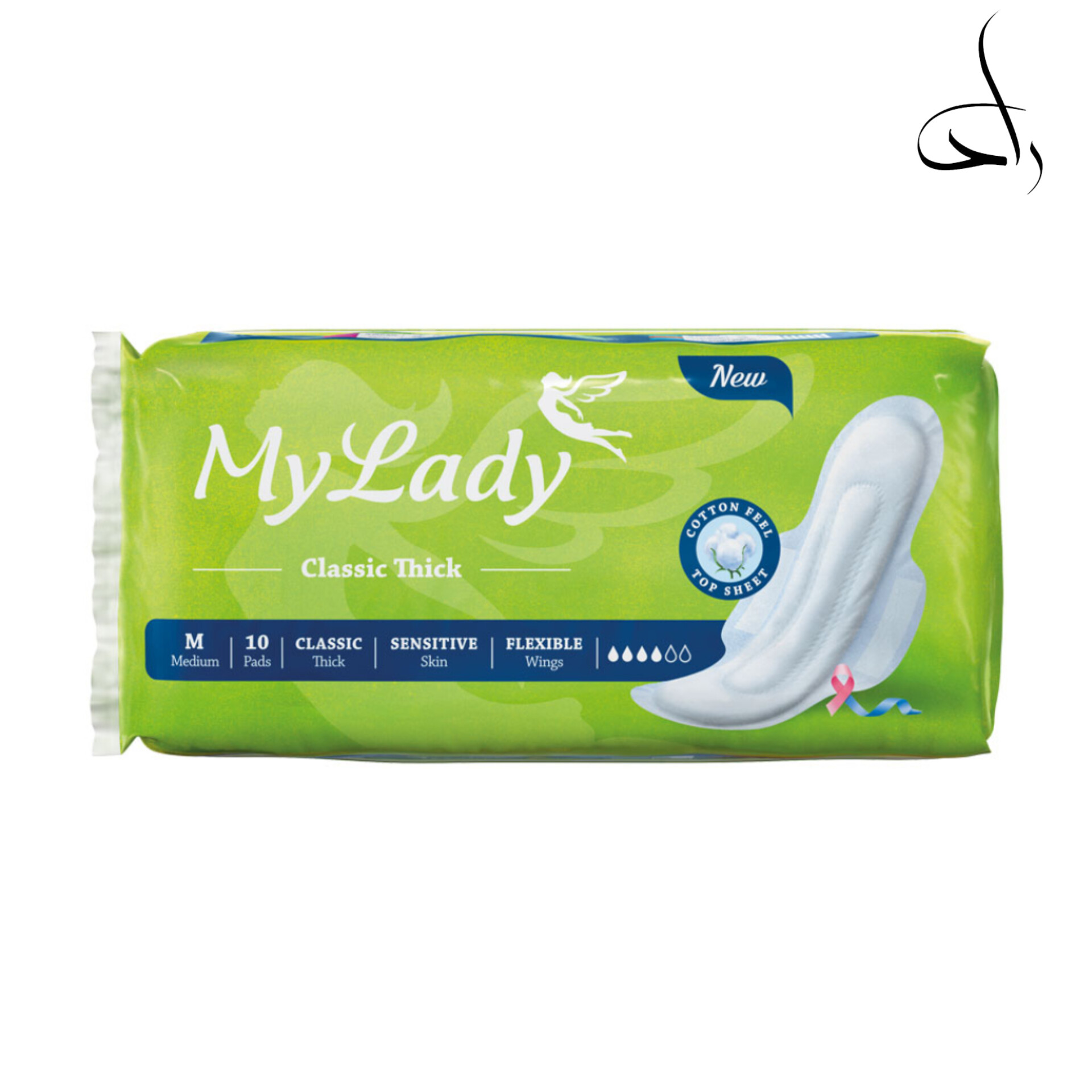 نوار بهداشتی بالدار مای لیدی کلاسیک پنبه ای سایز متوسط