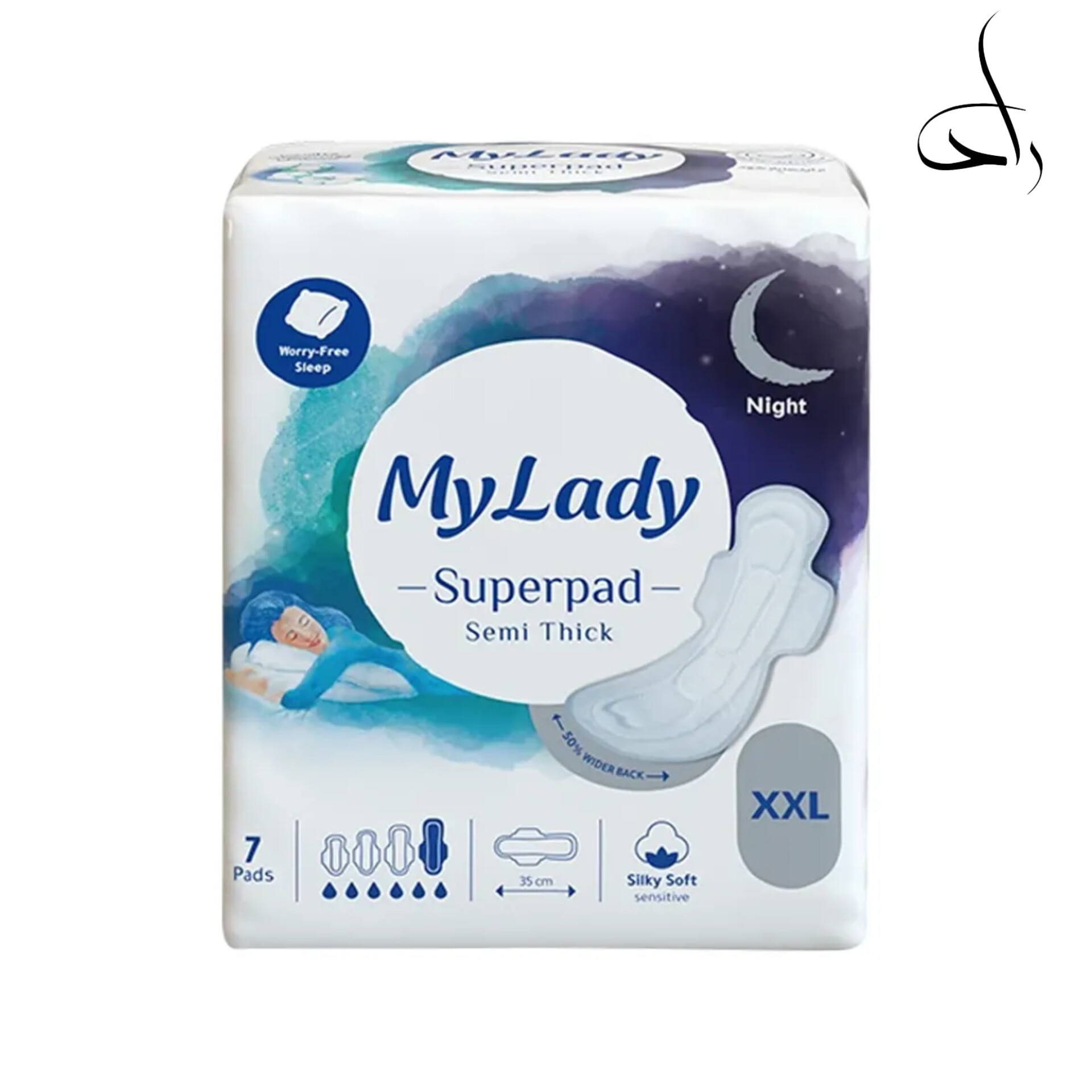 نوار بهداشتی XXL پنبه ای سوپر پد مای لیدی