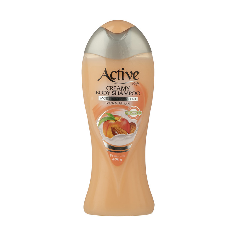 شامپو بدن کرمی اکتیو رایحه هلو و بادام حجم 400 ml