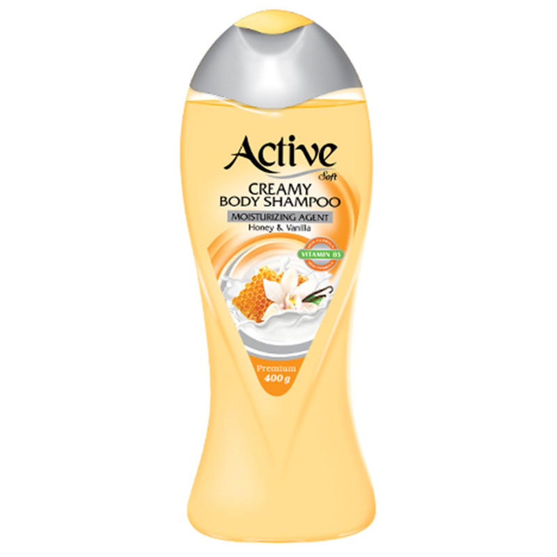 شامپو بدن کرمی اکتیو رایحه وانیل و عسل حجم 400 ml