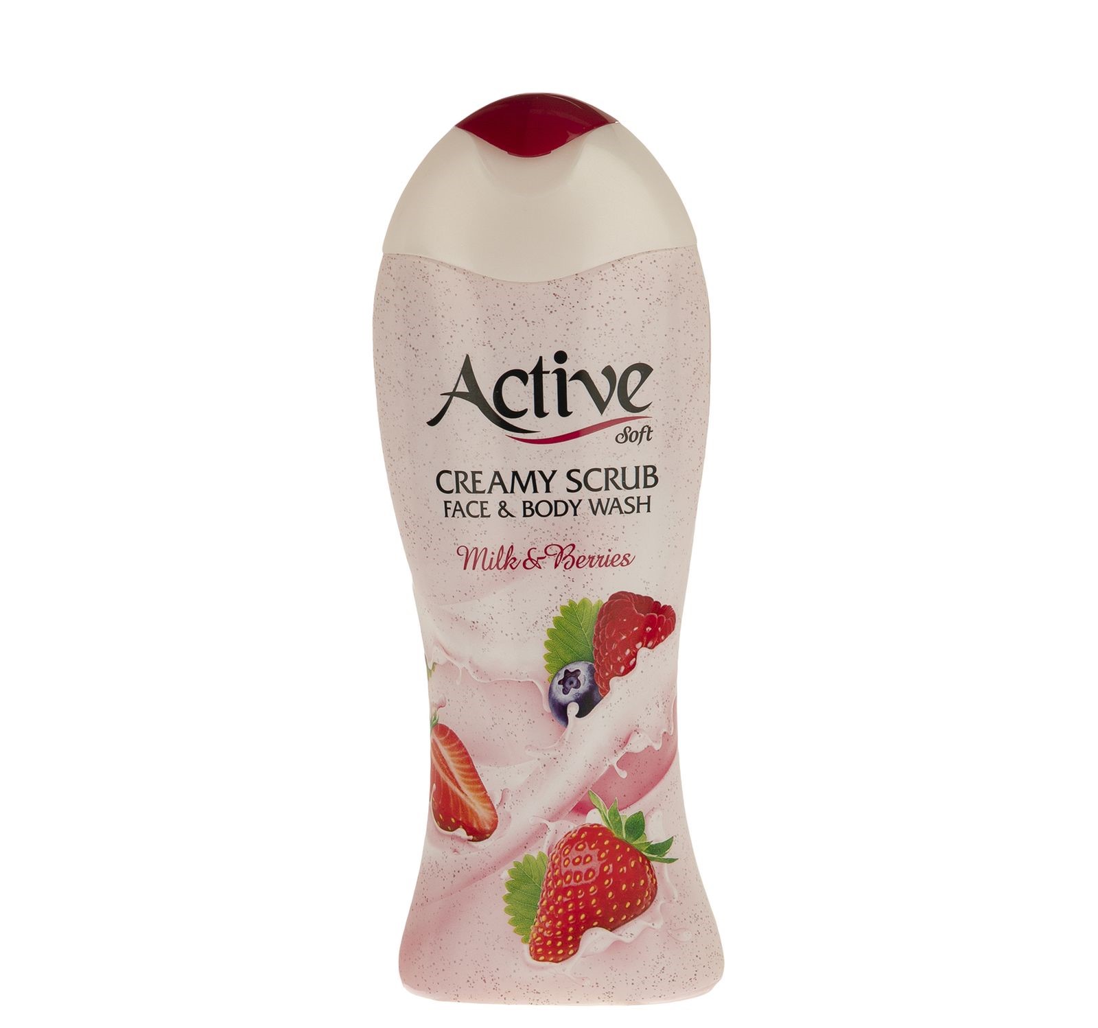 شامپو صورت و بدن کرمی اسکراب اکتیو با رایحه توت های جنگلی حجم 400 ml