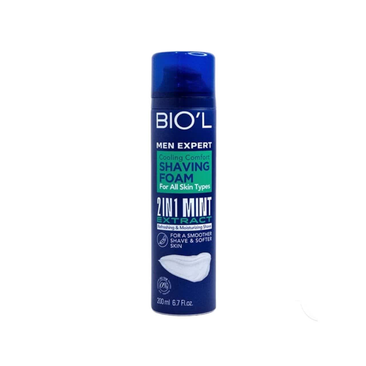 فوم اصلاح آقایان بیول مدل خنک کننده حاوی عصاره نعناع حجم 200 ml