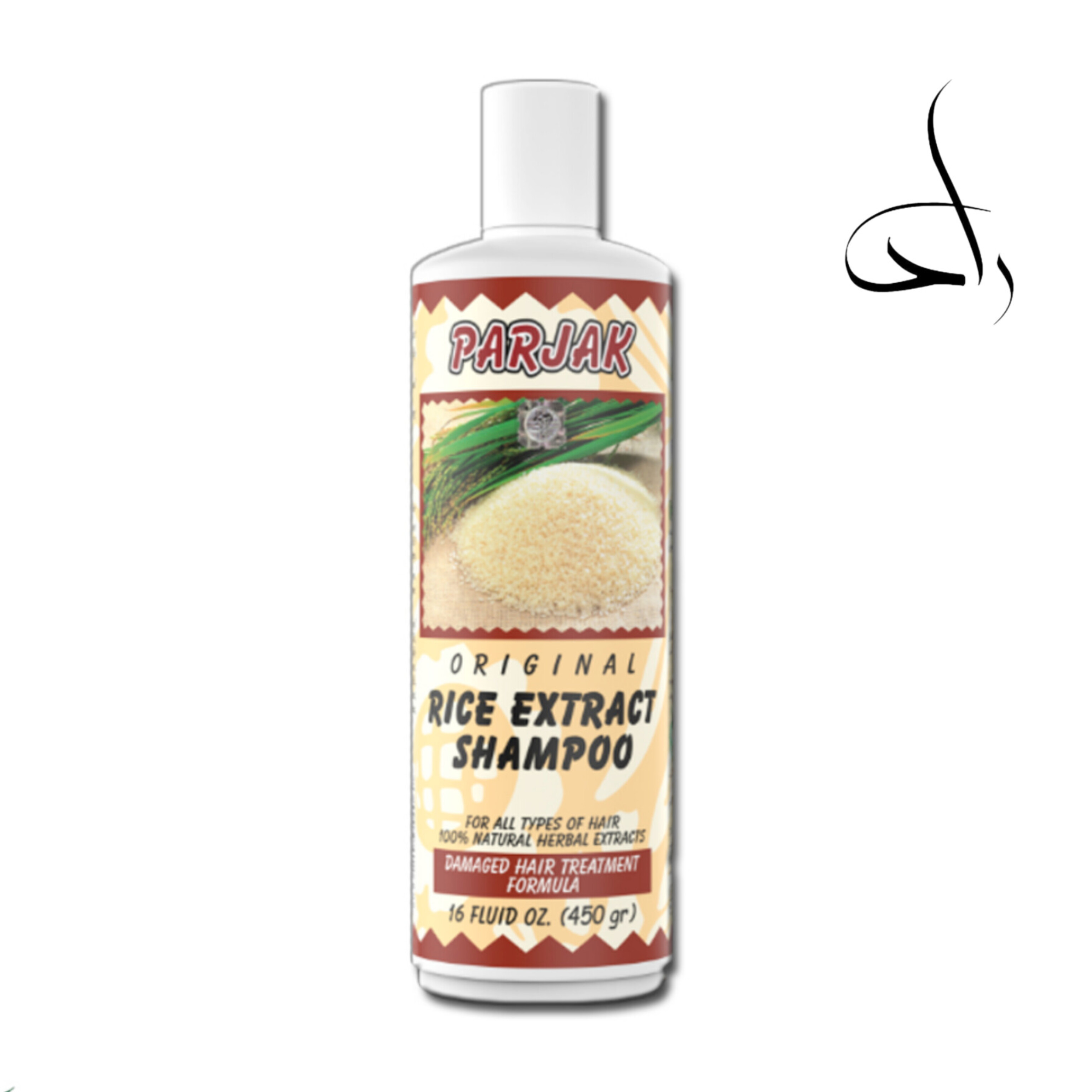 شامپو سر پرژک حاوی عصاره طبیعی سبوس برنج حجم 450 gr