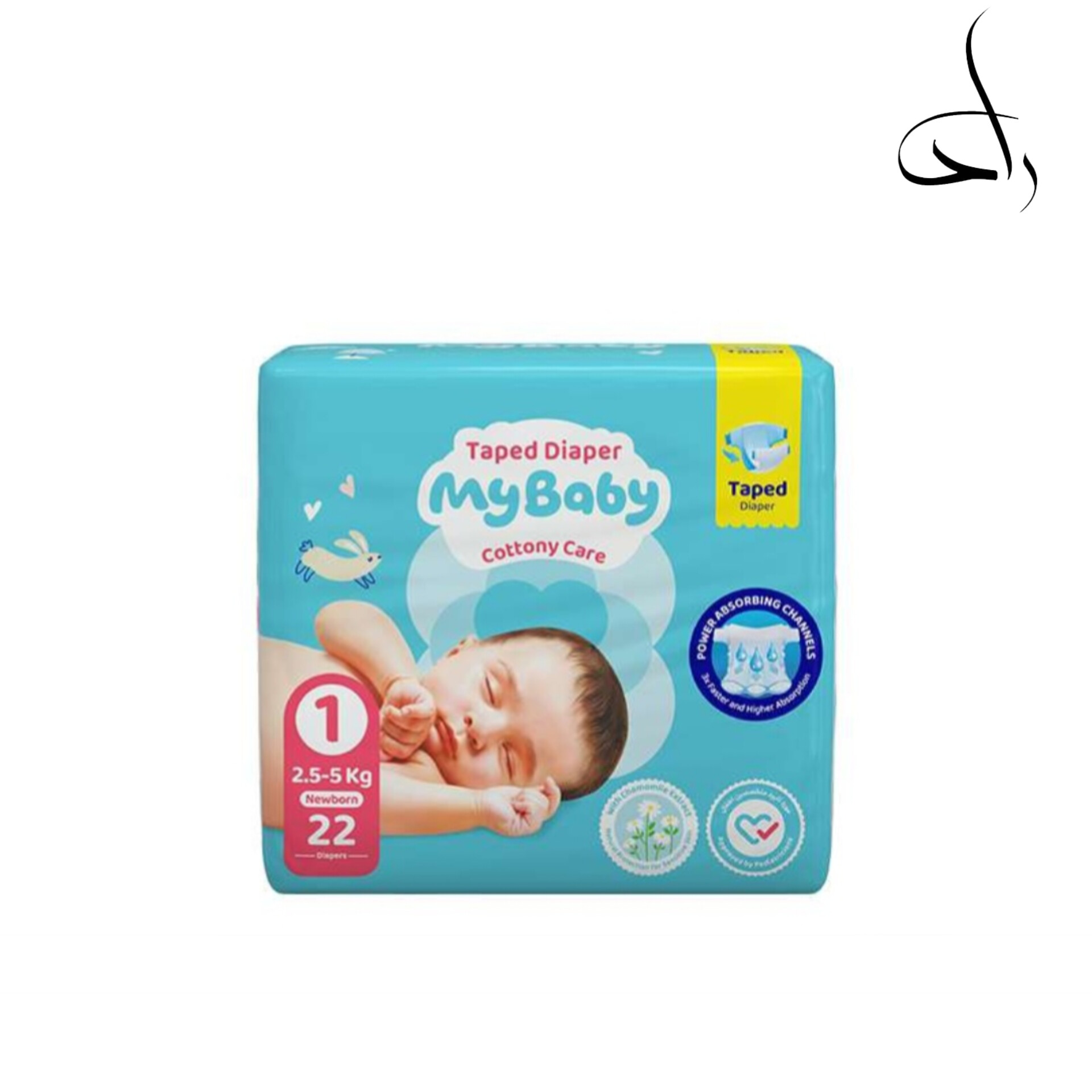 پوشک چسبی مای بیبی آبی سایز 1 بسته 22 عددی