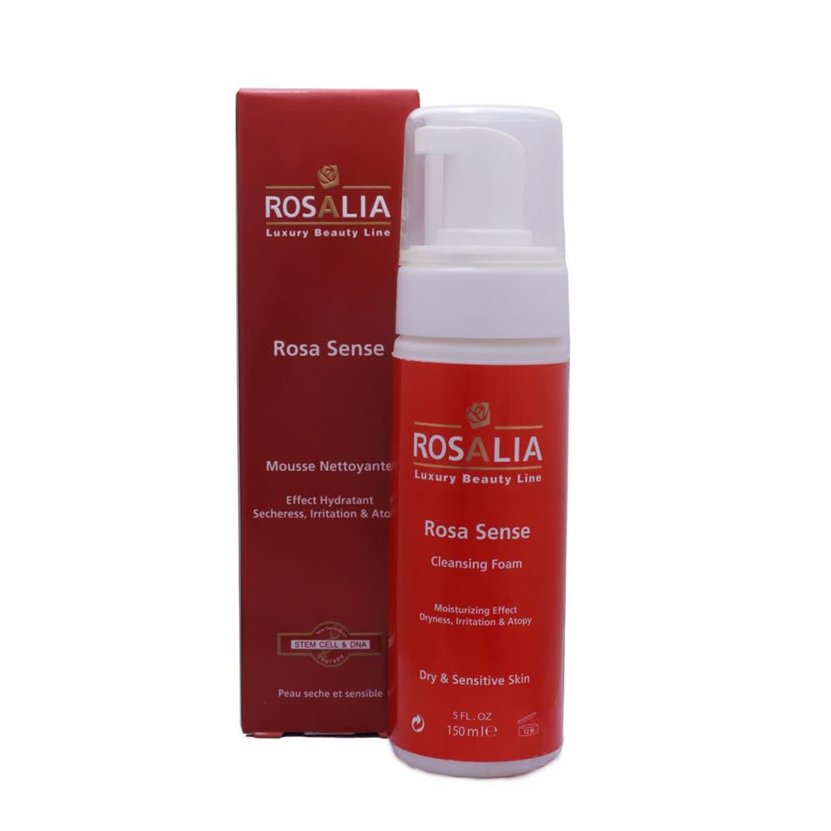فوم پاک کننده صورت رزالیا مخصوص پوست خشک مدل Rosa Sence