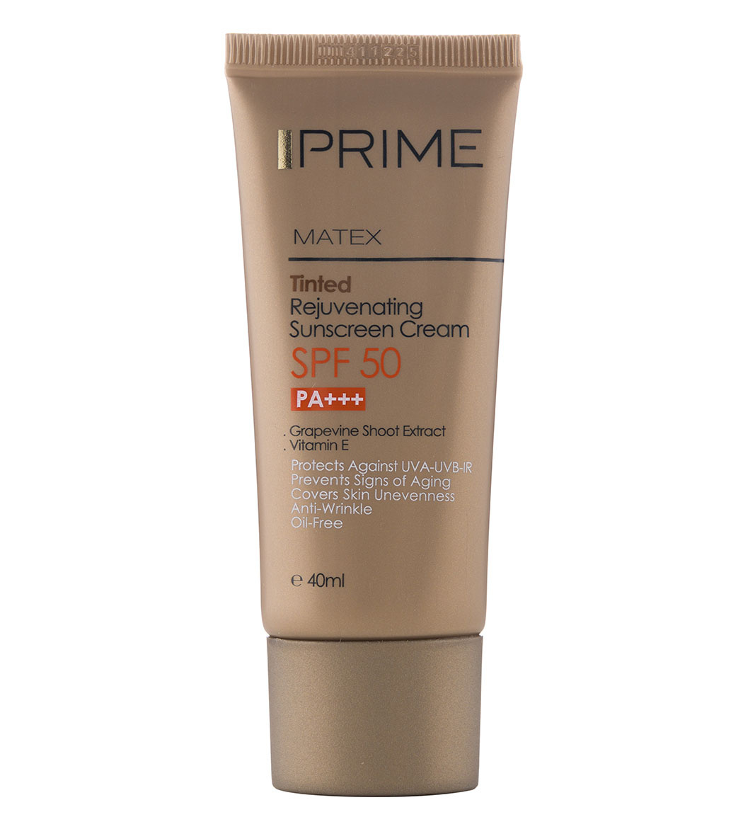 کرم ضد آفتاب جوان کننده پرایم SPF50 فاقد چربی رنگی