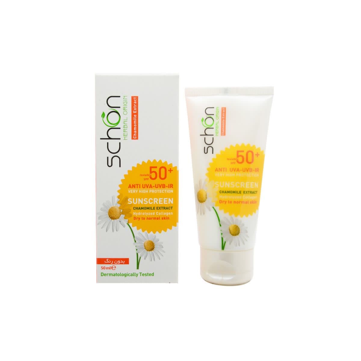 کرم ضد آفتاب شون SPF50 بی رنگ پوست خشک
